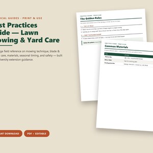 Lawn Mowing Best Practices Guide, Yard Care Tips PDF, Lawn Care Reference for Homeowners and Solo Operators image 1
