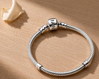 PANDORA スターリングシルバー ハートクラスプ スネークチェーン