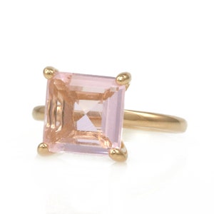 Love Stone Ring · Rose Quartz Ring · Pink Square Ring · Gemstone Ring · Pink Ring · Pink Quartz Ring · Rose Gold Ring