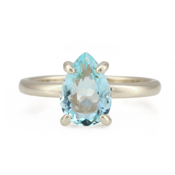 Pear Teardrop Ring · Silver Ring · Topaz Ring · London Topaz Ring · Bridesmaid Rings · Bridal Ring · Mom Ring · Girlfriend Ring