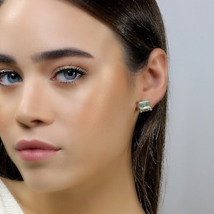 Gold Topaz Stud Earrings · November Birthstone Earrings · 18k Gold Earrings Topaz · Gifts For Her Topaz