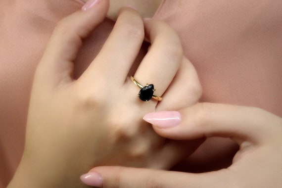 Onyx cheap teardrop ring