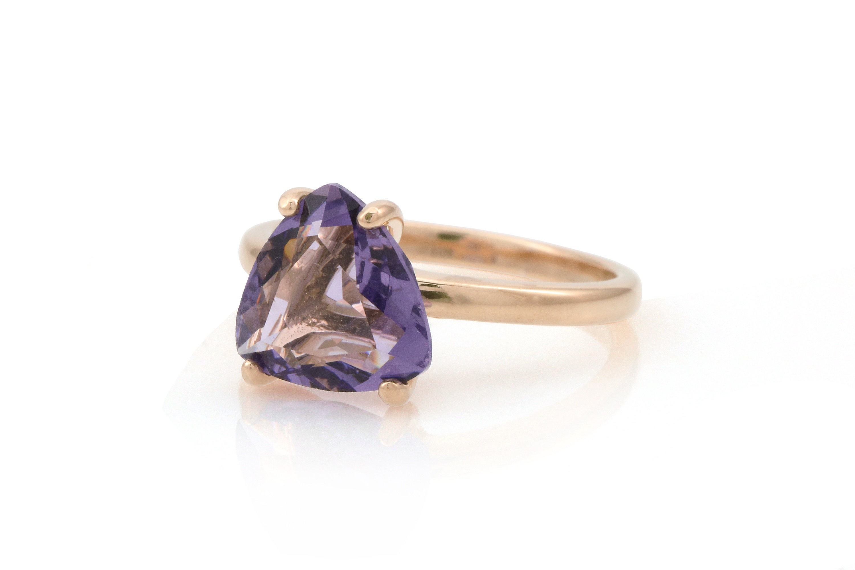 アンティーク英国 紫色の六角形カット アメジスト スターリング