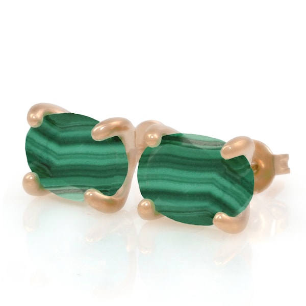 NEW DREAM MALACHITE PINK GOLD EARRINGS main image 0