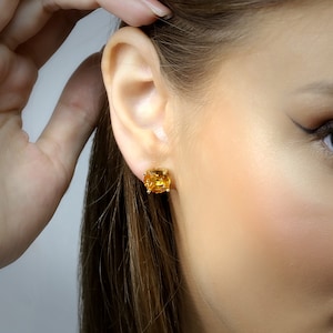 Citrine Earrings · November Birthstone Earrings · Gemstone Earrings · Solid Gold Earrings · Maid of Honor Jewelry