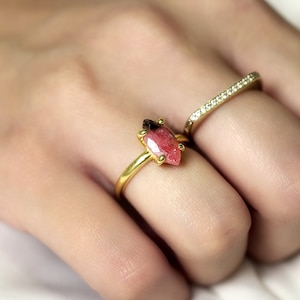 Rhodonite Ring · Gold Engagement Ring · Pink Marquise Ring · Handcrafted Solitaire Ring · Custom Rings For Women