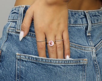 Rose Quartz Ring · Rose Gold Filled Ring · Pink Gold Rings · Custom Stack Rings · Engraved Rings · Love Ring