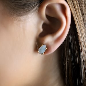 Aquamarine Earrings · Marquise Gold Earrings · March Birthstone Earrings · Dainty Stud Earrings · Gemstone Earrings