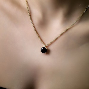 Black Onyx Pendant Necklace · Rectangle Pendant · Gold