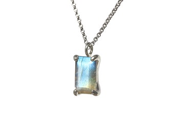 スターリングシルバー925ラブラドライトネックレス・半貴石カスタム