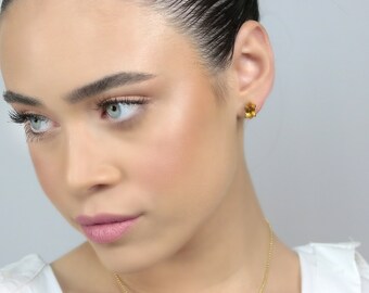 November Birthstone Earrings · Gold Citrine Earrings · Stud Bridal Earrings · Semiprecious Earrings · Marquise Cut Earrings