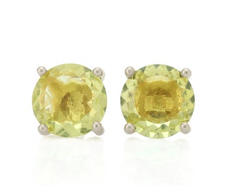 Lemon Quartz Silver Earrings · Stud Earrings · Minimalist Earrings · Stud Silver Earrings · Gemstone Earrings · Casual Chic Earrings