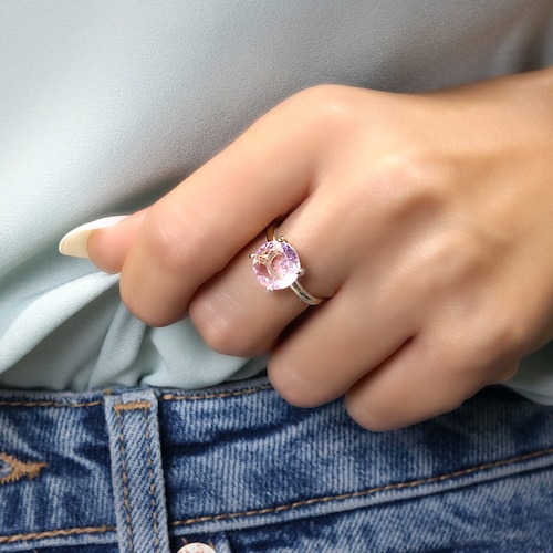 Love Ring Rose Quartz Ring Pink Quartz 