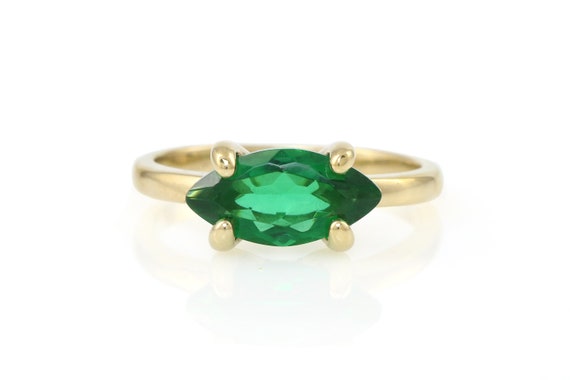 Perfect Engagement Ring · Emerald Stone Ring · Marquise Cut Emerald Ring · Gold Proposal Ring · Vintage Emerald Band