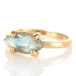 Rose Gold Ring · Labradorite Ring · Marquise Ring · Gemstone Ring · Marquise Stone Ring · Stacking Ring · Rose Gold Stack Ring