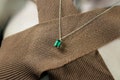 18k Emerald Stone Necklace · May Birthstone Pendant Necklace · Gold Emerald Necklace · Emerald Cut Necklace