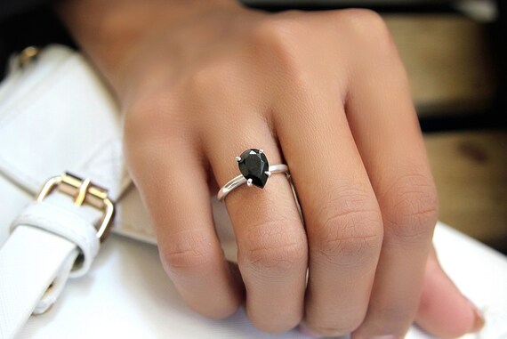 Onyx cheap teardrop ring