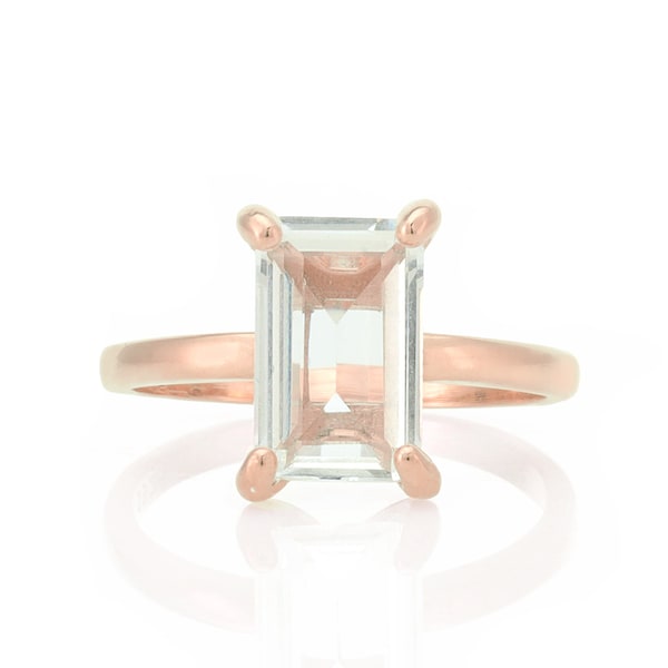 Rose Gold Ring · Crystal Quartz Ring · Clear Quartz Stackable Ring · Delicate Clear Quartz Ring · Engagement Ring · Proposal Ring
