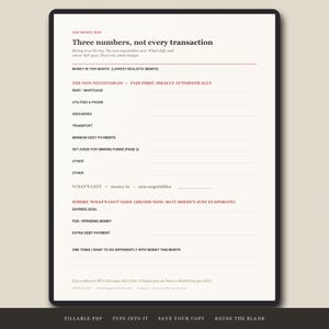 May include: A printable budget planner page titled The Money Map, featuring sections for monthly income, non-negotiable expenses like rent and utilities, and a breakdown of remaining funds for savings, spending, and extra debt payments.