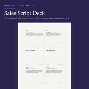 Sales Script Cards for Closing, Follow Up, Objections (PDF Download)