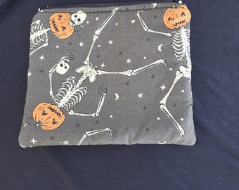 Vintage Halloween skeleton pumpkins zipper pouch *coin pouch