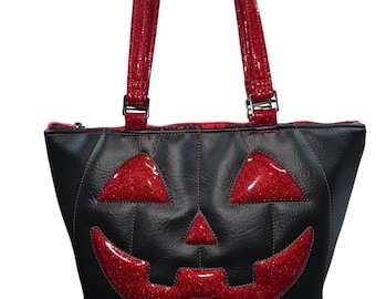 Jack o Lantern Halloween purse  tote handbag