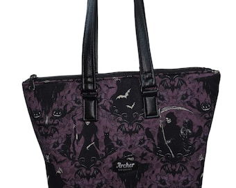 Gothic batwing witches purse  tote handbag