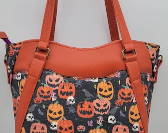 Halloween vintage pumpkin purse Halloween purse  tote handbag