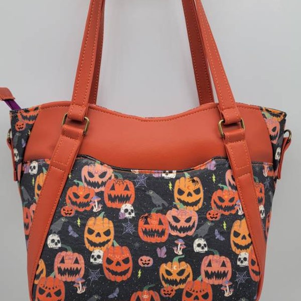 Halloween vintage pumpkin purse Halloween purse  tote handbag