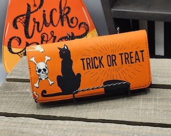 Halloween trick or treat pumpkin wallet