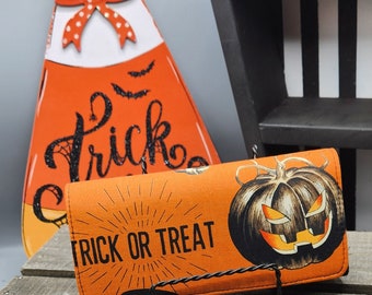 Halloween trick or treat pumpkin wallet