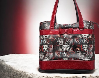 Horror guys fabric Halloween purse  tote handbag