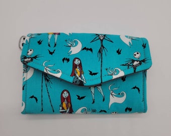 Nightmare before Christmas wallet teal Jack and Sally