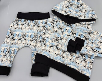 Regent skulls in blue and black  2 piece new born pants and sweater set