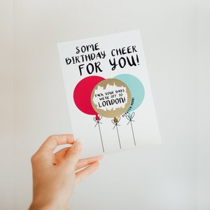 Carte à gratter ballon d’anniversaire - carte d’anniversaire pour l’ami - carte pour fille - carte d’anniversaire pour le fils
