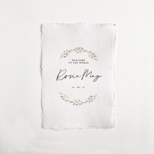 Nouvelle carte bébé pressée à la main de luxe