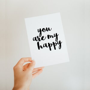 You Are My Happy Card, tarjeta de 1er aniversario, tarjeta para novio, tarjeta para esposa, tarjeta para novia, tarjeta para esposo