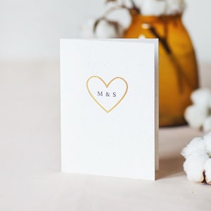 Tarjeta de corazón frustrada - tarjeta de aniversario de papel - tarjeta del día de la boda - tarjeta de compromiso