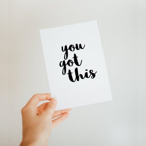Tienes esta tarjeta, tarjeta de positividad, nueva tarjeta de trabajo, tarjeta de aliento, tarjeta de buena suerte