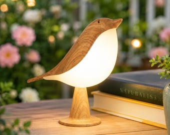 Nordic Bird LED Table Lamp, Touch Dimmable Bedside Light, Modern Desk Lamp, Bedroom Decor