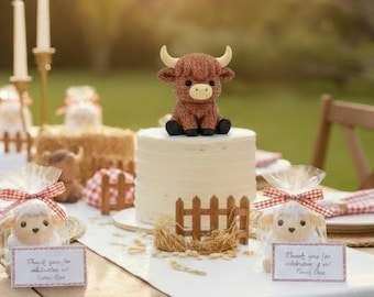 Knit-Inspired Farm Animals | Birthday Party Favors, Cake Topper, Baby Shower Decor