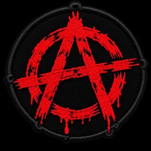 Embroidered Anarchy Patch: Red Punk Iron On DIY Jacket Bag Backpack Hat