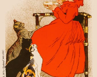 Lait Pur Stérilisé – Théophile-Alexandre Steinlen – 1896 - Affiches Illustrées door Jules Cheret's Chaix imprimerie