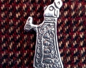 Sterling Silver Reproduction of a Valkyrie Pendant with Cup from Sweden