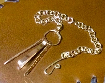 Bronze Toiletry Set on a Chain With Dots