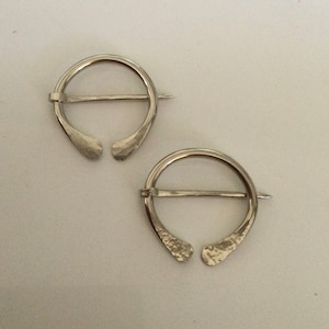 Forged Nickel Silver Penannular Brooch German Silver