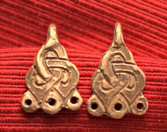 Leg Wrap Hooks with a Knotwork Pattern Cast in Bronze