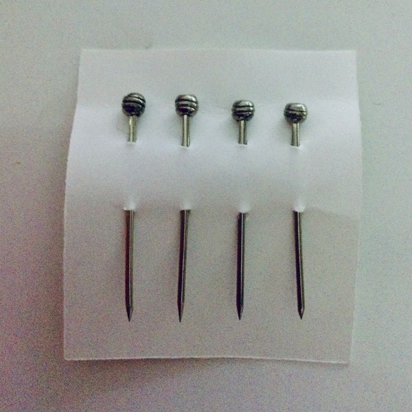 Nickel Silver Dress Pins with Spiral Wire Heads