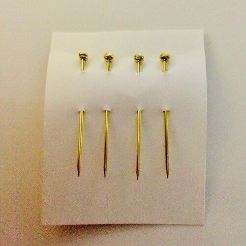 Small Yellow Brass Veil Pins With Spiral Wire Heads Etsy