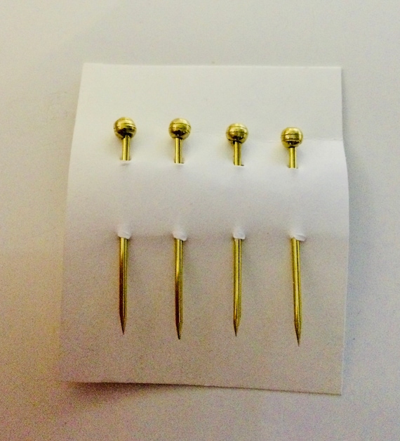 Yellow Brass Dress Pins With Spiral Wire Heads Etsy